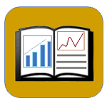 SynthesisTechReport-Icon Open book with a bar chart on left page and line graph and lines simulating text on the right page