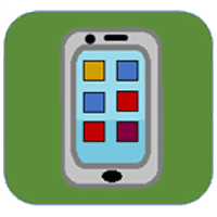 Outline of a smart phone with box-shaped apps